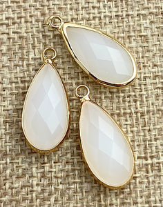 White Quartz Gold Plated Charm Sku#M1076